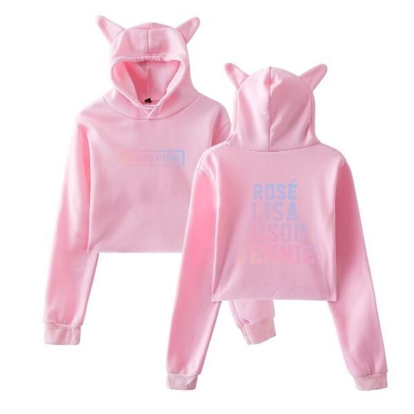 Blackpink Cropped Hoodie - Pink- mod1