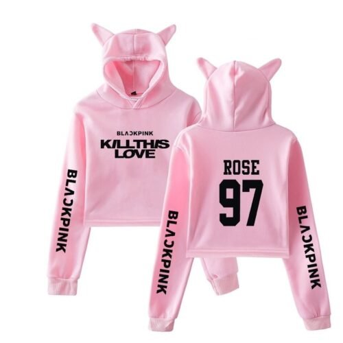 Blackpink Cropped Hoodie – Rose