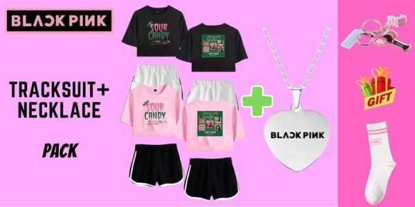 Blackpink Pack: Tracksuit + Necklace + FREE Socks & Keychain