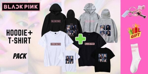 Blackpink Pack: Hoodie + T-Shirt + FREE Socks & Keychain