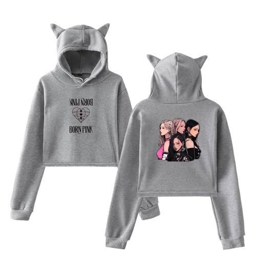 Blackpink Born Pink Cropped Hoodie #11